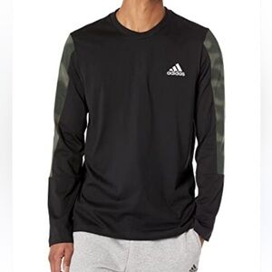 [M] Adidas Mens Essentials Camouflage Printed Long-Sleeve TEET-Shirt